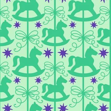 Christmas animals seamless horse pattern for wrapping paper and fabrics Stock Illustration