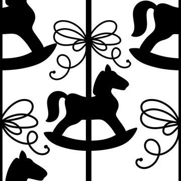 Christmas animals seamless horse pattern for wrapping paper and fabrics Stock Illustration