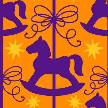 Christmas animals seamless horse pattern for wrapping paper and fabrics Stock Illustration