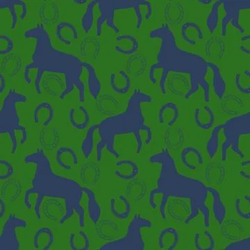 Christmas animals seamless horse pattern for wrapping paper and fabrics Stock Illustration