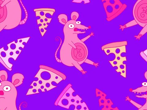 Christmas animals seamless mouse pattern for wrapping paper and fabrics Stock Illustration