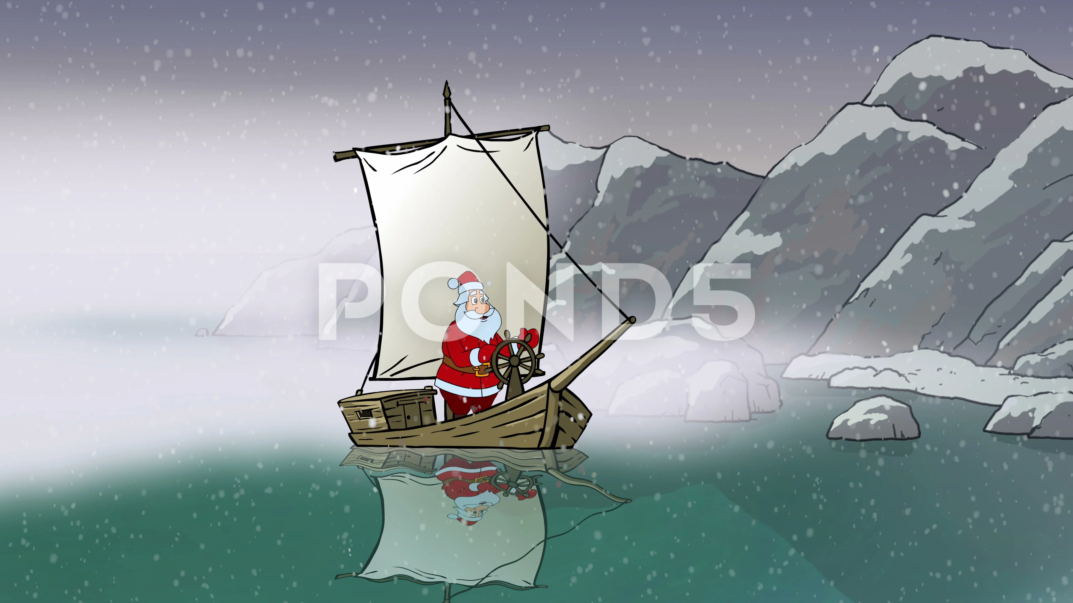 Christmas animated card Santa Claus in A, Stock Video