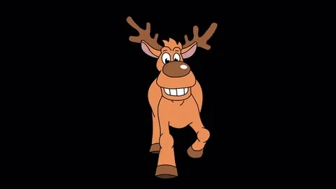 Christmas animated deer on the front  Stock Footage 69199564