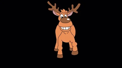 Christmas animated deer on the front  Stock Footage 69199581