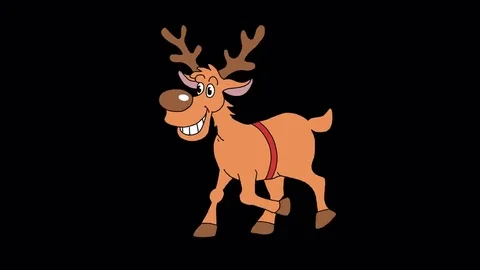Christmas animated deer on the side  Stock Footage 69199589