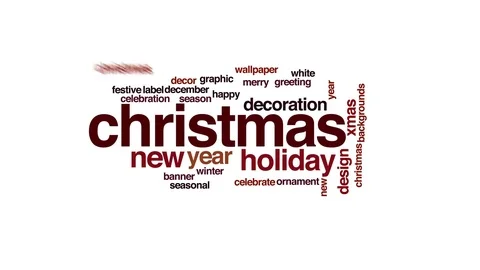 Christmas animated word cloud. Flying words. Stock Footage 69186930