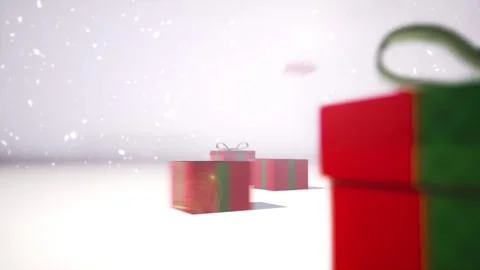 Christmas animation of opened presents moving on the white floor. Then the l Stock-Footage 248547040