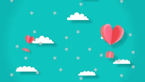 Christmas animation with snow Gift boxes with floating hearts The background  스톡 동영상 121676591