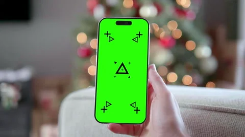 Christmas App Mobile Phone Technology, Festive Xmas Background Mobile Smartphone Stock Footage 293364415
