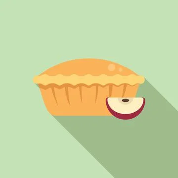 Christmas apple pie icon flat vector. Cake dessert Illustrazione stock