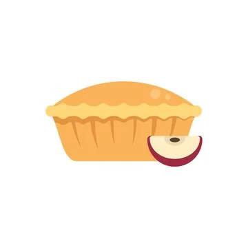 Christmas apple pie icon flat vector. Cake dessert Stock Illustration