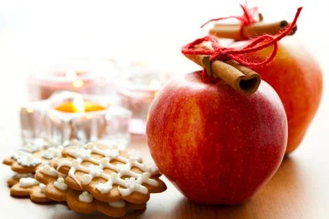 Christmas apples Stock Photos