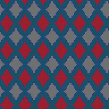 Christmas Argyle Chevron Knitting Grid seamless pattern design Stock Illustration