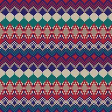 Christmas Argyle Knitting Grid seamless pattern design Illustrazione stock