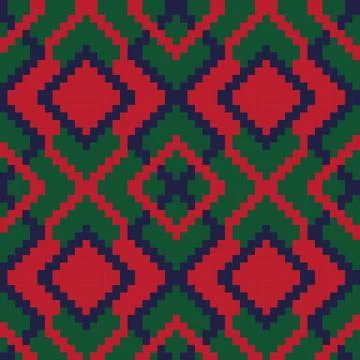 Christmas Argyle Seamless Pattern Background Stock Illustration