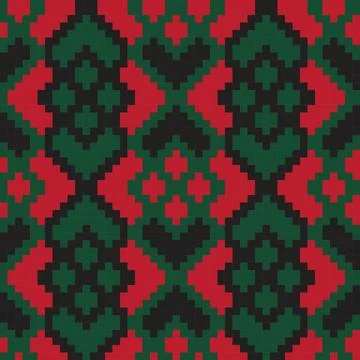 Christmas Argyle Seamless Pattern Background Stock Illustration