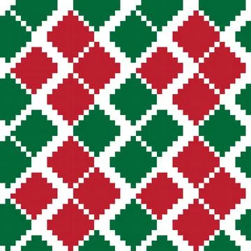 Christmas Argyle Seamless Pattern Background Stock Illustration