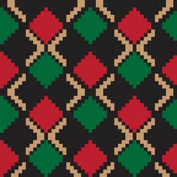 Christmas Argyle Seamless Pattern Background Stock Illustration