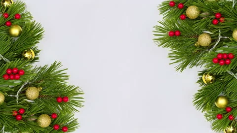 Christmas arrangement with blinking lights on left and right side. Stop motion Stock Footage 166242476