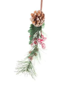 Christmas artificial pine branch. Stock Photos