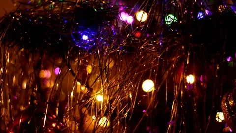 Christmas artificial tree decorated Stock Footage 129644935