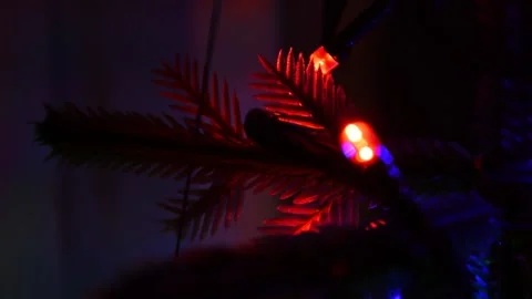 Christmas artificial tree on window Vidéo 247336818