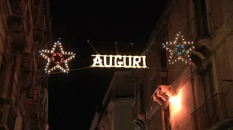 Christmas. Auguri Sign. Stock Footage 8985484