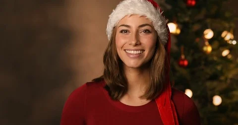 Christmas babe in Santa hat Video stock 80425020