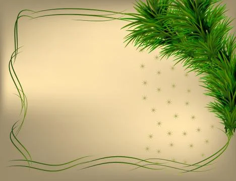 Christmas backdround with green frame Stock Illustration