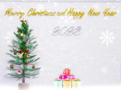 Christmas background 3D rendering. Top view of Christmas tree with spruce b.. Stock Illustration