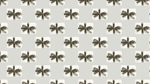 Christmas background of alternating decorations, balls, gift boxes and trees. Stock Footage 144552170