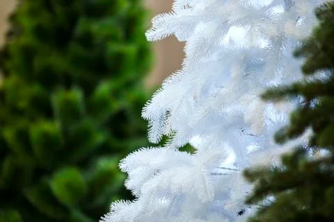 Christmas background. An artificial tree. New year Stock Photos