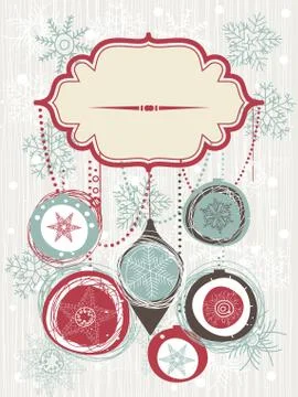 Christmas background with banner Stock Illustration