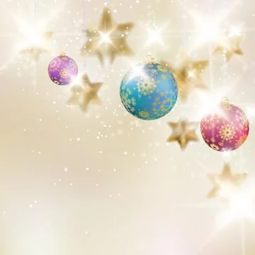Christmas background with baubles. Stock Illustration