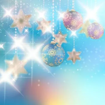 Christmas background with baubles. Stock Illustration