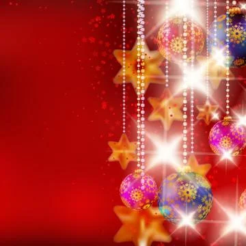 Christmas background with baubles. Stock Illustration