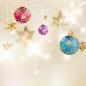 Christmas background with baubles. Stock Illustration