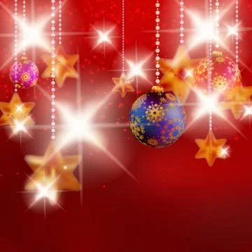 Christmas background with baubles. Stock Illustration