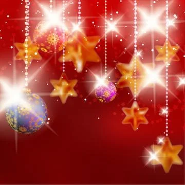 Christmas background with baubles. Stock Illustration