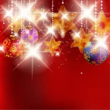 Christmas background with baubles. Stock Illustration