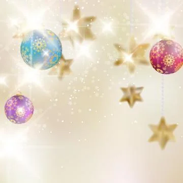 Christmas background with baubles. Stock Illustration