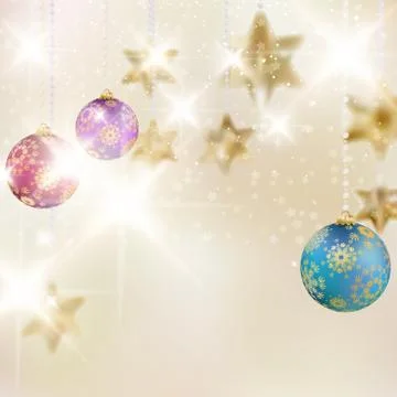 Christmas background with baubles. Stock-Illustration