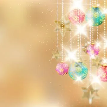 Christmas background with baubles. Stock-Illustration