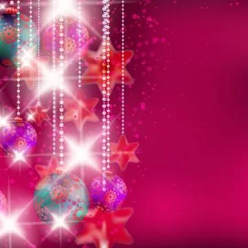 Christmas background with baubles. Stock Illustration