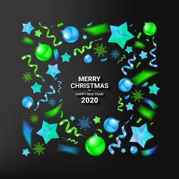 Christmas Background with beautiful Border Stock Illustration