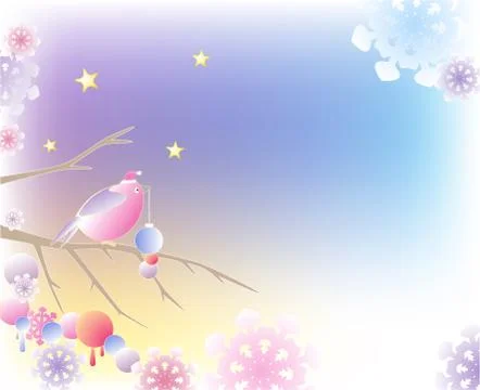 Christmas background with bird Stock Illustration