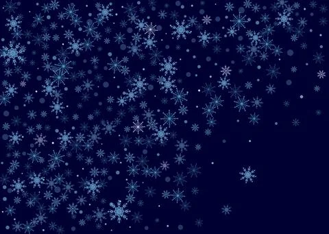 Christmas background. Blue delicate openwork snowflakes fly on a white backgr Illustration