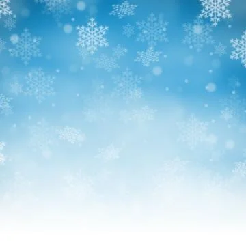 Christmas background with blue pattern winter card snow snowflakes square c.. Stock Photos