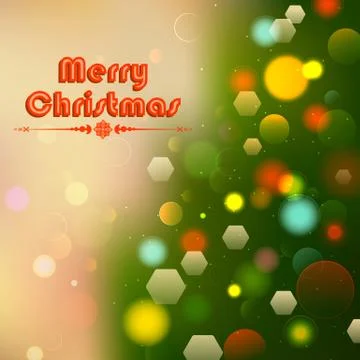 Christmas Background with Bokeh Effect Stock Illustration