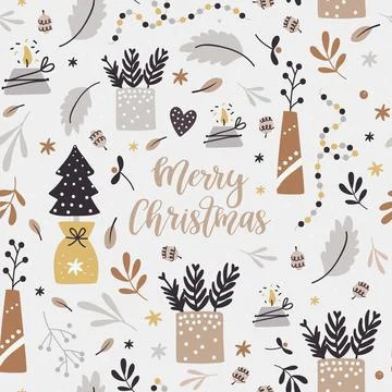 Christmas background with branches. Stock Illustration